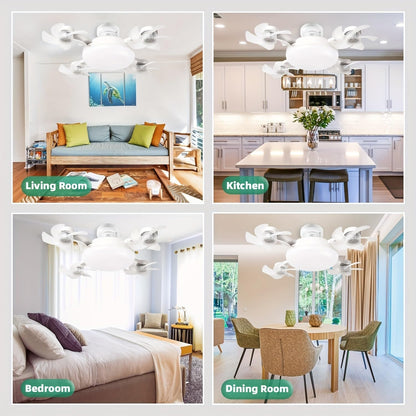 4-Head Socket Ceiling Fan Light with Remote