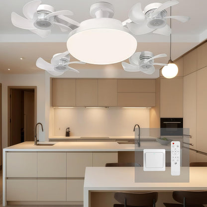 4-Head Socket Ceiling Fan Light with Remote