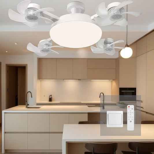 4-Head Socket Ceiling Fan Light with Remote