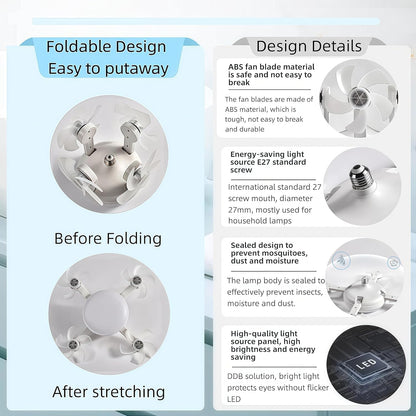 4-Head Socket Ceiling Fan Light with Remote